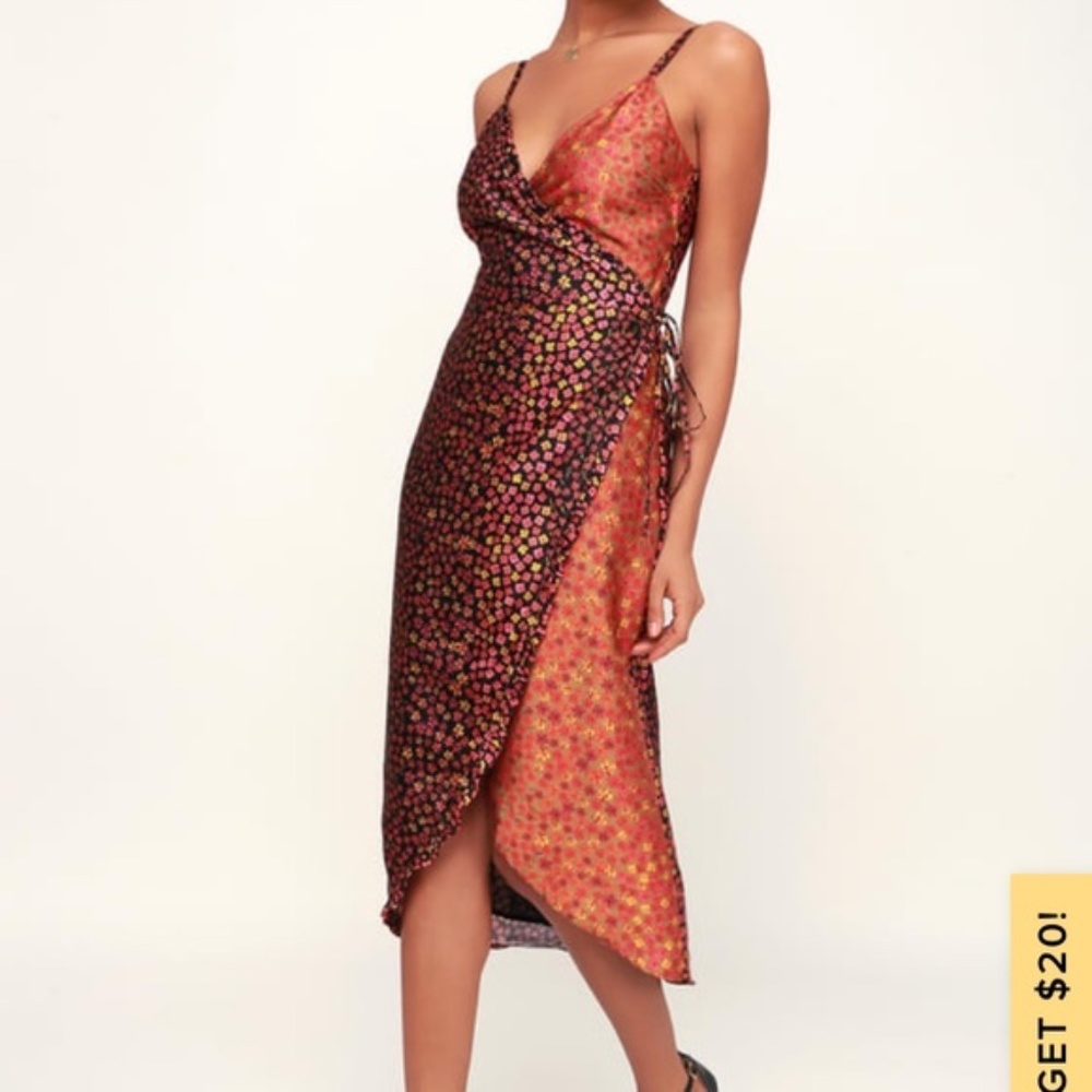 Honey Punch Everlasting Dream Floral Wrap Dress